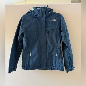The North Face Women's Teal Blue  Ski Jacket With Removeable Hood
